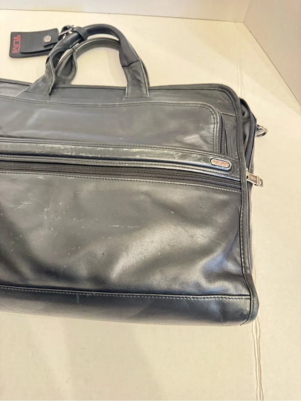 Tumi Leather Organizer Computer Brief Case 12